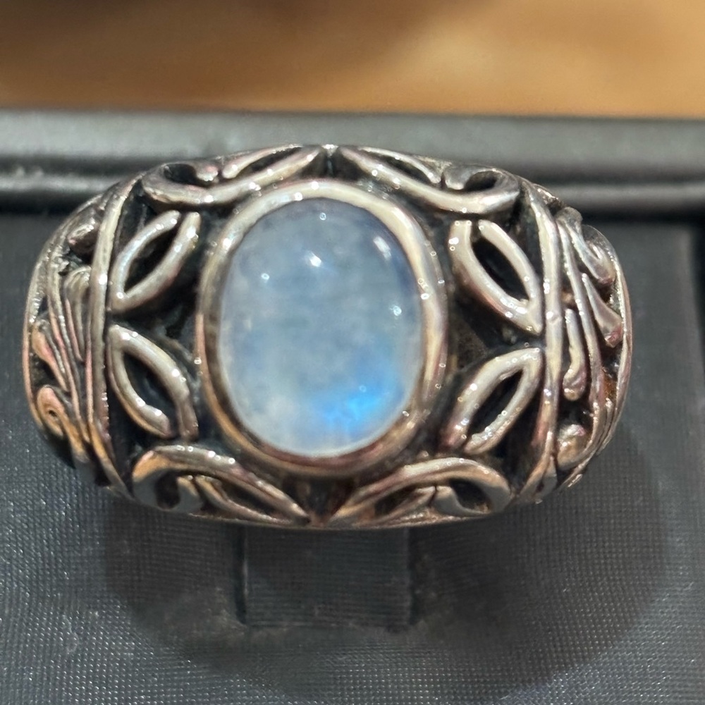 Samuel B Behnam Sterling and moonstone ring